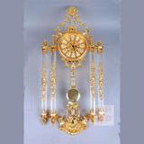 雅圣家居纯铜镀金水晶时钟挂钟 欧式古典创意精典工艺钟表 客厅钟