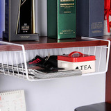 厨房铁艺收纳挂架 办公桌子下的储物架整理架子 衣橱柜置物下挂篮