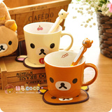 日本正版 轻松熊马克杯 陶瓷杯子 水杯 茶杯 咖啡杯 可爱情侣杯