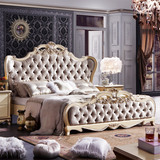 法式床 法式奢华家具 卧室床 田园双人床 欧式布艺 实木床 LS107