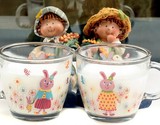 特价 韩国 可爱兔子杯 卡通玻璃手柄杯 牛奶杯 儿童宝宝杯 奶茶杯