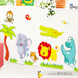 小动物墙贴双面玻璃贴猴子门儿童房男女孩卧室幼儿园装饰布置贴画