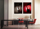 装饰画现代客厅墙画静物无框画餐厅红酒时尚壁画水晶膜挂画双联画