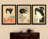 日本浮世绘装饰画有框画挂画日式料理店客厅书房酒店壁画仕女图