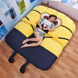 创意懒人沙发床小黄人榻榻米龙猫卡通床单双人卧室床垫1.8米包邮