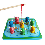 木制婴儿童3D磁性立体大号磁铁钓鱼 宝宝1-2-3岁幼儿益智亲子玩具