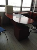 震旦品牌老板桌 二手AURORA经理桌 北京二手办公家具实木主管桌