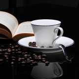 骨瓷创意咖啡杯套装欧式咖啡套具简约白色欧美陶瓷下午茶茶具整套