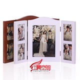 韩国屏风 相框摆台对开桌摆组合 韩式家居创意婚纱照放大相片制作