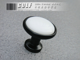 原装高尔夫G3801 黑色陶瓷家具拉手 单粒黑色陶瓷白拉手 出口外贸