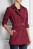 英国代购 Burberry/博柏利 女装 短款修身 棉质混纺斜纹布风衣