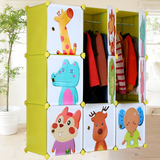 环保树脂卡通儿童简易衣柜 宝宝婴儿塑料小孩柜子组合衣橱