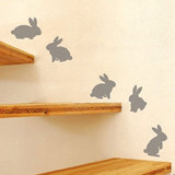墙面装饰创意贴纸小兔子韩国创意楼梯走道墙贴儿童房间装饰墙贴纸