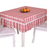 包邮 红色格子 餐桌布茶几布椅垫 桌布布艺餐桌椅套 圆桌台布定做