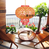 中国风喜庆大红水晶灯笼吊灯360度可旋转中式过道阳台走廊特价灯