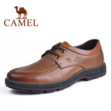 Camel骆驼男鞋正品夏季商务休闲真皮系带镂空透气皮鞋A2190020