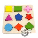 儿童益智玩具 积木木制拼图 形状板颜色形状智力玩具手抓板拼图