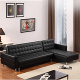 简适轩多功能皮艺沙发床客厅组合转角沙发实木可折叠沙发床