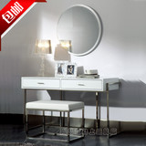 新款现代简欧梳妆台卧室特价白色烤漆欧式中小户型带镜凳化妆桌台