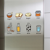 餐厅装饰艾菲 厨房橱柜贴画冰箱贴趣味个性创意可移除墙贴纸 包邮