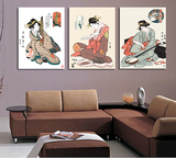 日本料理店挂画仕女图浮世绘日式榻榻米装饰画艺妓寿司店无框壁画