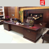 高档大气新款2.8米3.2米3.6米实木老板桌大班台主管桌总裁办公桌