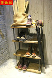 北欧复古典美欧式式置物架 鞋架 书架铁实木zakka loft工业风格