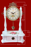 特价实木金属创意客厅卧室手绘韩国台式座钟田园欧式风格仿古钟表