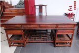 红木家具/老挝大红酸枝书桌/明式简洁仿古办公桌/中式古典家具2件