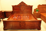 集美红木家具1.8米红木欧式双人床实木床带床头柜100%刺猬紫檀木