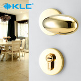 德国KLC室内房门锁具现代简约可爱蛋形把手PVD金色手感好纯铜锁芯