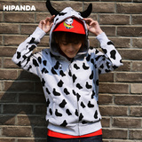HIPANDA 你好熊猫 设计潮牌 女款 春季卫衣 奶牛鲨鱼衫 外套