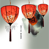 新中式吊灯卧室大红布艺手绘创意古典阳台灯笼客厅餐厅酒店茶楼灯