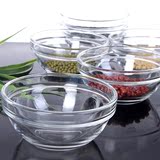 5个包邮 透明玻璃碗 饭碗 面碗 酱碟玻璃小吃碗 配料碗汤碗沙拉碗