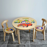 出口韩国实木儿童桌椅套装木质宝宝学习桌玩具桌子椅子幼儿园包邮
