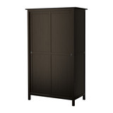 IKEA无锡家居专业宜家代购正品保证汉尼斯双滑门衣柜, 黑褐色