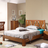 儿童床橡木实木单人床1.2米实木床1米2中式家具小床孩子床