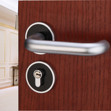 黑色门锁太空铝锁具欧式分体门锁现代室内实木门把手卧室简约把手