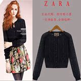 zara2014早春欧美开襟毛衣女装圆领纯色线衫白搭上衣针织衫T恤衫