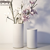 宝齐莱 白色花瓶 现代简约陶瓷大花瓶 客厅插花落地花瓶欧式 A697
