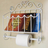 铁艺浴室纸巾架 卫生间壁挂毛巾架 壁式杂志架 厕所卷纸架置物架