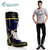 LOSTLANDS优质高筒橡胶男士雨靴 男式雨鞋钓鱼鞋 高品质男雨鞋