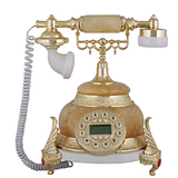 仿古电话机欧式电话机送礼创意座机家用天然玉石复古电话机 新款
