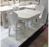 大理石餐桌现代简约烤漆实木小户型花岗石餐桌椅组合伸缩抽拉838