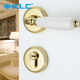 德国KLC 欧式室内金色门锁 欧式分体室内房门锁 陶瓷把手