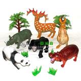 软硬体仿真/动物玩具/梅花鹿/袋鼠/大熊猫/大猩猩/等6款动物模型