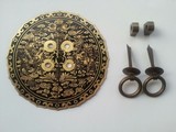 仿古家具铜配件圆形门牌拉手中式古典纯铜锁片柜门福到14cm特价