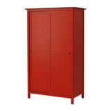 广州深圳宜家代购 宜家家居正品 汉尼斯  双滑门衣柜, 红色