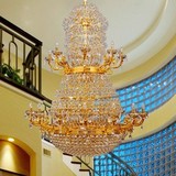 丽宫灯饰 别墅复式客厅楼中楼梯灯直径1.5米LED工程水晶吊灯6892