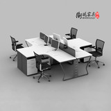 上海办公家具办公桌椅四人组合工作位屏风职员桌简约黑白员工桌